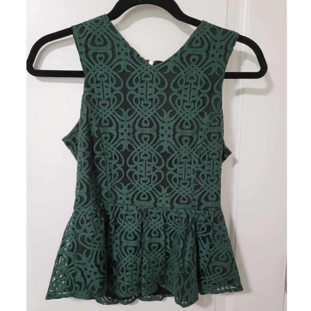 Bar III Green Peplum Top